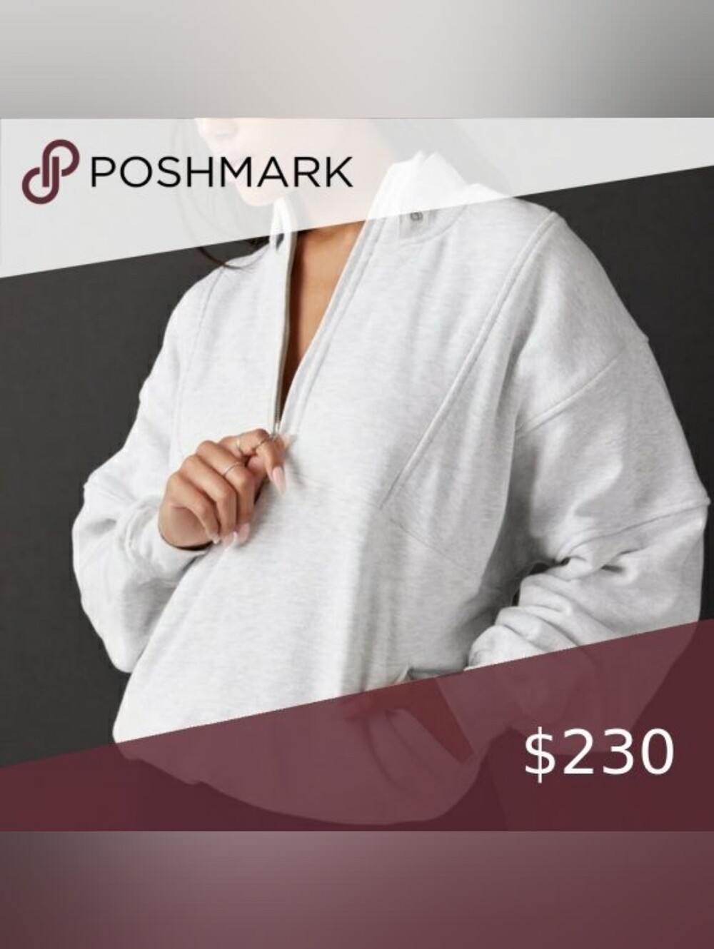 Joah Brown Retro Half Zip in Pearl Gray | Sweatshirt | O/S - Picture 14 of 14
